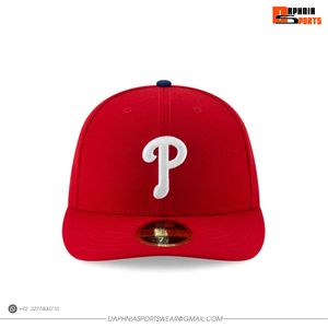Casquette de baseball rouge DAPHNIA avec logo P blanc, casquette ajustée à 6 panneaux, design brodé, casquette de haute qualité pour l'extérieur, unisexe - Product Image 5