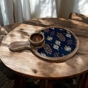 Bandeja de Madera Natural para Servir Pizza, Diseño Moderno y Lujoso, Pintada a Mano con Esmalte, de Primera Calidad, Nueva Llegada - Product Image 6