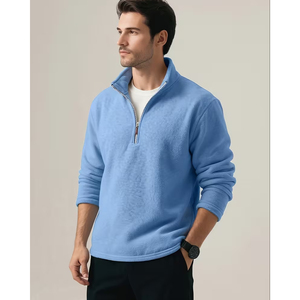 Sweat-shirt à col zippé personnalisé avec logo, mélange polyester-coton, meilleure qualité de couture, fournisseur de vêtements européen - Product Image 5