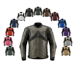 Vêtements de sécurité tendance, veste en cuir pour moto, armure de protection pour la conduite, respirante, rembourrée CE, coupe-vent, vestes de moto - Product Image 1