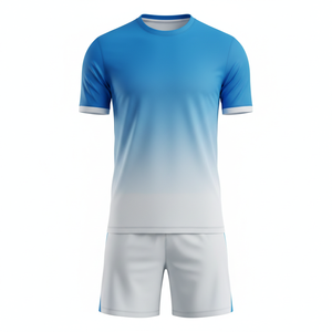 ชุดฟุตบอลเด็กพร้อมกางเกงขาสั้น ชุดสองชิ้นสำหรับฝึกซ้อมฟุตบอล แห้งเร็ว ชุดกีฬา รับผลิตตามแบบ OEM - Product Image 1