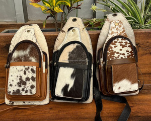 New Trendy Cowhide Crossbody <b>Bags</b> for <b>Men</b> & Women Sling Fanny Packs Purses Belt <b>Bag</b> Genuine Leather Chest Shoulder Crossbody <b>Bag</b> - Product Image 4