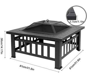 Best Seller Bronze Portable Fire Pit Durable Powder Coating Outdoor Wood-Burning Heat Source Including Spark Screen Warming - Product Image 5