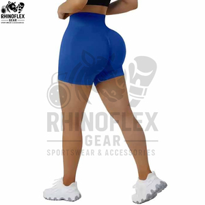 Short de yoga sans couture taille mi-haute pour femme, respirant, à compression, avec logo personnalisé, en tissu Spandex/Polyester, idéal pour la course et le cyclisme – Prix abordable - Product Image 2