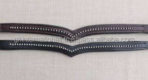 Horse Brow Band-Horse Round Crystal Brow Band Fabricante-Brow Band Crystal Horse English Bridle USA Leather Polo Black - Product Image 4