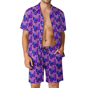 Ensemble décontracté pour homme, chemise à boutons et short assortis, vêtements de plage d'été, coupe décontractée, vêtements de plage - Product Image 6