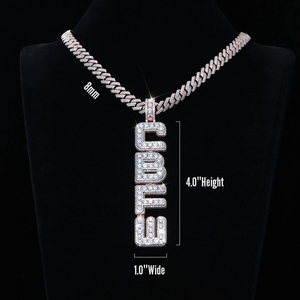 Custom Name <b>Pendant</b> 925 <b>Silver</b> Moissanite Diamond Iced Out Letter Name Necklace Personalized Luxury Gift <b>for</b> <b>Men</b> and Women - Product Image 6