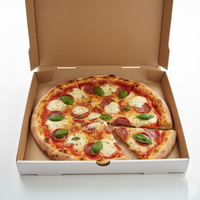 Caja de Pizza de Papel Kraft Ecológica con Logotipo Personalizado, Caja de Empaque para Pizza de 4-16 Pulgadas