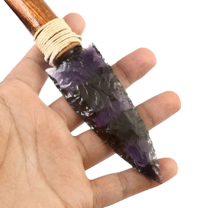 Cuchillo de cristal de amatista con mango de cristal, hoja tallada a mano con punta de flecha, decoración espiritual, decoración para brujas, venta al por mayor - Product Image 3