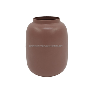 Nouveauté Décoration d'intérieur Vase à fleurs en métal Couleur marron Pot à fleurs Table de chevet Centre de table de mariage Vase en métal fait à la main - Product Image 1
