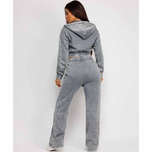 Ensemble de survêtement à capuche pour femme, haut court à manches longues avec poche, coupe ample, sweat-shirt décontracté, pantalon de jogging, toutes saisons - Product Image 5