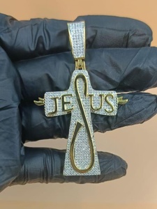 จี้พระเยซูแบบ Iced Out ประดับเพชรโมอิสซาไนต์ VVS เงินแท้ 925 จี้ศาสนาคริสต์ เครื่องประดับคริสเตียน - Product Image 3