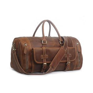 Luxury Leather <b>Duffel</b> <b>Bag</b> Premium Genuine Leather Travel <b>Bag</b> OEM Manufacturer Supplier - Product Image 1