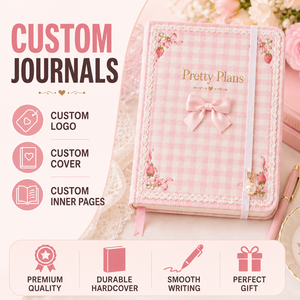 Set de Agenda LABON con Diseño de Fresas y Cuadros, con Ribete de Encaje y Lazo de Satén, Logotipo Personalizado, Tapa Dura, Caja de Regalo - Product Image 2
