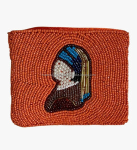 Élégante pochette porte-monnaie brodée, ornée de perles et de perles de rocaille, avec fermeture éclair, pochette cadeau compacte, accessoire unisexe au meilleur prix - Product Image 5
