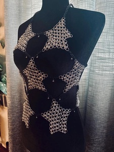 Chainmail เสื้อรูปดาวสแตนเลสชุบเงินรูปทรงแปลกเสื้อผ้าเกราะแฟชั่น - Product Image 2