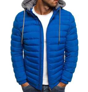 Manteau d'hiver rembourré personnalisé en couleur unie pour homme, coupe-vent, à capuche, en duvet, veste en duvet tendance pour homme - Product Image 6