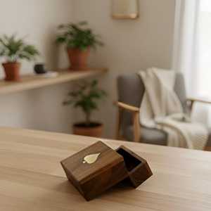 Caja de cartas de lujo de madera con incrustaciones de latón, decoración para el hogar, adorno para sala de estar, mesa interior, pieza de arte para regalo. - Product Image 6