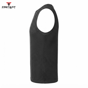 Precio al por mayor, nuevas llegadas, precio de fábrica, camisetas deportivas de malla transpirable teñidas lisas sin mangas para hombre - Product Image 6