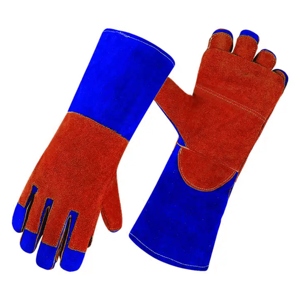 Delantal de Cuero Vacuno de Primera Calidad con Forro Nomex, Protección Resistente para la Palma de la Mano, Guantes de Seguridad para Bomberos y Soldadura - Product Image 3