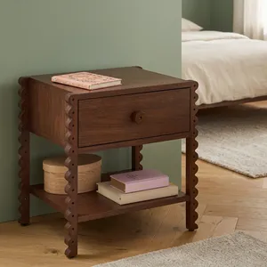 Modern Wooden Side <b>Table</b> with Single Drawer and Open Shelf for Bedroom <b>Storage</b> Wooden Side <b>Table</b> - Product Image 5