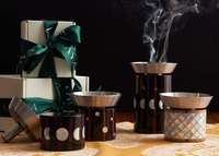 Premium Celestial Oud Bakhoor Burner Set Trio Wooden Sandalwood Cup Wiccan Altar Decor Aromatherapy Spring Summer Fall Tabletop