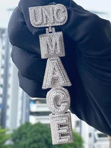 Pendentif personnalisé en moissanite glacée, argent sterling 925, luxe hip-hop, plaqué or 18 carats, pour homme et femme, idéal pour les fêtes - Product Image 6