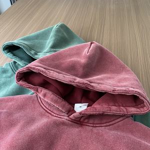 High Quality Acid Washed Regular Fit Men's Oversized Hooded Pullover Sweatshirt 100% Polyester Fleece Casual Spring Pocket - Product Image 3