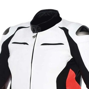 เสื้อแจ็คเก็ตมอเตอร์ไซค์หนังแฟชั่นสั่งตัดสำหรับผู้ชาย กันน้ำ กันลม - Product Image 5