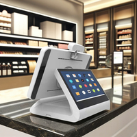 Système de point de vente pour restauration rapide, écran tactile tout-en-un de 15,6 pouces, Android 11, double écran, caisse enregistreuse, Wi-Fi 6, imprimante thermique, appareil de point de vente