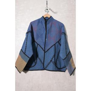 Chaqueta Kantha de Algodón Corta, Acolchada, Transpirable y Tejida a Mano para Mujer, Estilo Boho Vintage Indio, Abrigo Informal para Festivales - Product Image 1