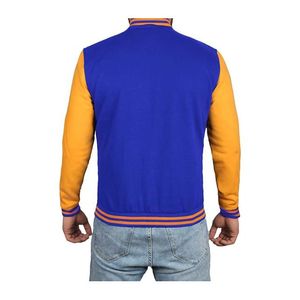 <b>Leather</b> Blue and Yellow Letterman Varsity <b>Jacket</b> <b>Men</b> <b>Men's</b> Clothing OEM Customized Varsity <b>Jacket</b> High Quality Product - Product Image 3