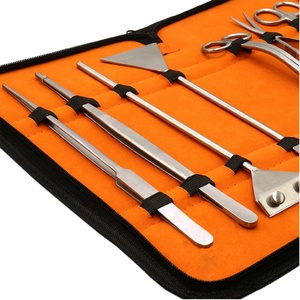 Kit d'outils pour aquarium, plantes, aquascaping, ensemble d'outils longs, étui de rangement en acier inoxydable, grattoir à algues, aquarium, emballage personnalisé, manuel - Product Image 5