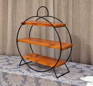 Étagère de présentation en bois avec cadre en métal noir, 3 ou 4 niveaux, étagères de rangement décoratives, finition bois brun rustique, style industriel - Product Image 4