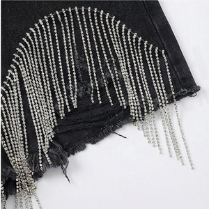 Shorts en jean déchirés taille basse pour femme, grande taille, décontractés, couleur personnalisée, coupe ajustée - Product Image 6