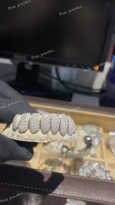 Grillz personnalisés en moissanite VVS pour hommes, en argent sterling 925, entièrement faits à la main, ensemble de bijoux hip-hop, cadeau - Product Image 3