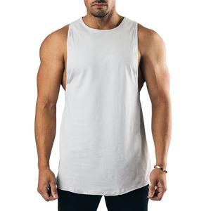 เสื้อกล้ามเล่นยิมของผู้ชายเสื้อแขนกุดระบายอากาศได้ดีพิมพ์ลายสีพื้น - Product Image 3