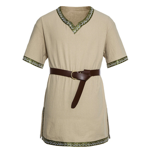 New Style Vintage Men s Clothing Cotton Polyester <b>Medieval</b> Tunic <b>Shirts</b> Short Sleeve Cosplay Costume Tops - Product Image 6