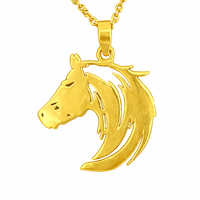 Collier pendentif tête de cheval en argent sterling 925 plaqué or, style bohème, cadeau de mariage pour femmes et hommes