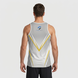 เสื้อกล้ามผู้ชาย Storm Fit แบบไม่มีแขน พิมพ์ลายด้วยความร้อน ผลิตจากโพลีเอสเตอร์ 100% ไม่ถักทอ แห้งเร็ว คอกลม สำหรับออกกำลังกาย - Product Image 3