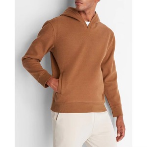Sudadera con capucha y cremallera para hombre, color liso, 100% algodón, forro polar oversize, estilo casual urbano, cálida para otoño e invierno, OEM personalizado - Product Image 2