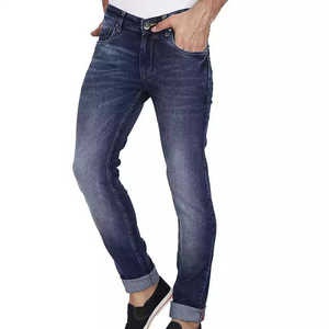 Pantalon large pour homme en denim extensible coupe ajustée, confortable, élégant, durable, en coton, avec design patchwork vintage - Product Image 3