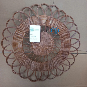 Mantel Individual de Ratán Natural Marrón Tejido a Mano con Diseño Decorativo en Forma de Flor, Mantel Individual Sostenible para Comedor, Venta al por Mayor, Proveedor de Vajilla - Product Image 2