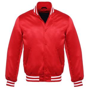 Hot Selling Men's Winter Satin Varsity <b>Jacket</b> Solid Color Button Up Windproof Polyester Material Lightweight Satin Bomber <b>Jacket</b> - Product Image 1