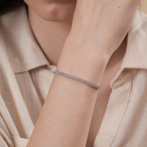 Pulsera de Diamantes de Laboratorio Redondos Brillantes, Joyería Fina, Certificación VVS2, Elegante Regalo de Boda para Mujer - Product Image 3