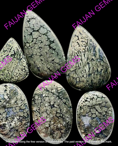 Lot en gros de cabochons de marcassite naturelle de qualité AAA+, pierres précieuses personnalisables en taille et forme, certifiées par un tiers, provenance Rajasthan - Product Image 4