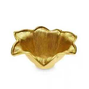 Gold Flower Shaped Small Metal Bowl Condiment Dip Nut Snack Serving Dish Tableware Skies Trader - Product Image 1