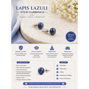 Pendientes de bola artesanales ecológicos de lapislázuli natural al por mayor, figuras de cristal, artesanía, joyería de moda para mujer, piedras preciosas curativas - Product Image 2