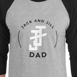 Camiseta de Béisbol de Manga 3/4 en Gris Jaspeado y Negro, de Algodón Suave con Contraste, Estilo Casual para el Día a Día, para Papás - Product Image 3