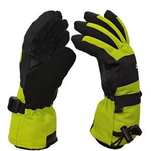 Gants de ski d'hiver unisexes de qualité supérieure, en cuir, imperméables, coupe-vent, respirants, isolés thermiquement, fermeture à boucle auto-agrippante - Product Image 3